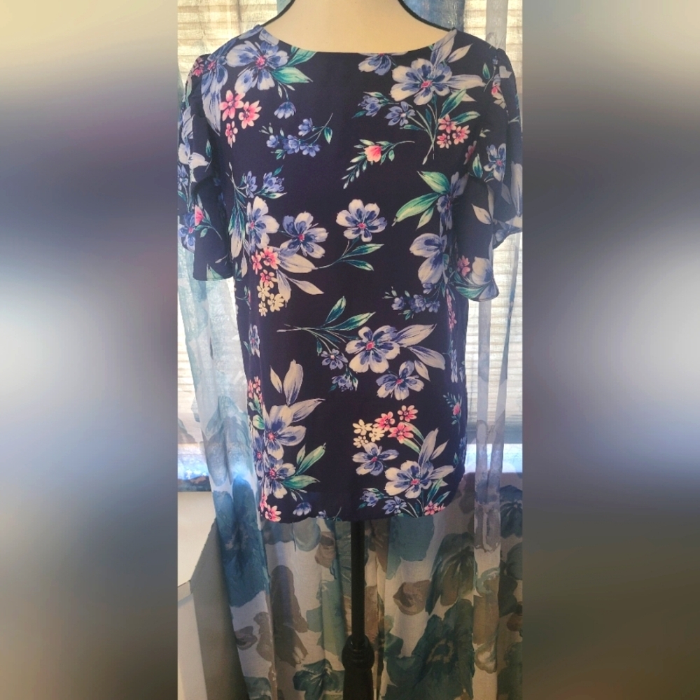 Counterparts Navy Floral Top